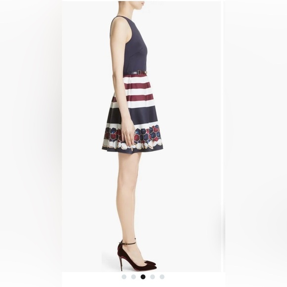 Ted Baker London Annalie Rowing Stripe Skater Dress Mini Dress | Navy | Size 2 - Picture 7 of 13